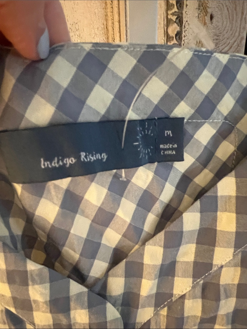 Blue and White Gingham Button-Front Cami - Picture 3 of 5